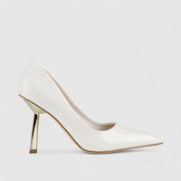 Bulbul Court Shoe White LU005 Heels | familyshoecentre