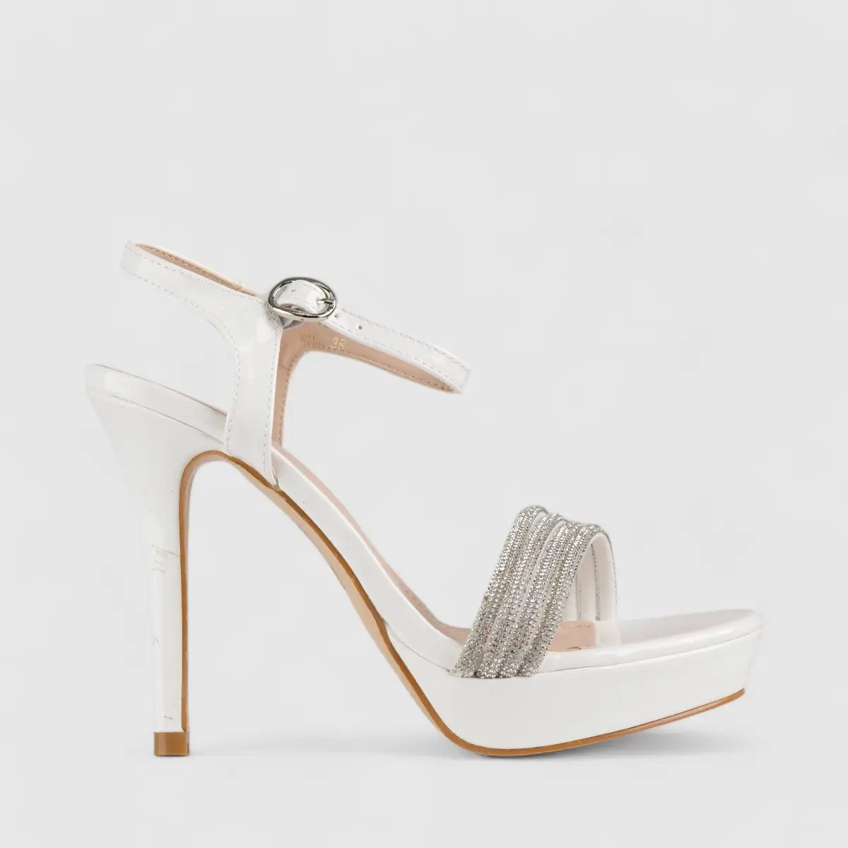 Bulbul Dress Evening High Heel Sandals White HAR004 Heels | familyshoecentre