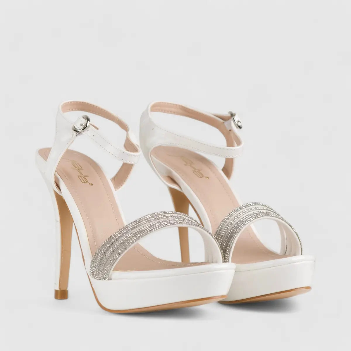 Bulbul Dress Evening High Heel Sandals White HAR004 Heels | familyshoecentre