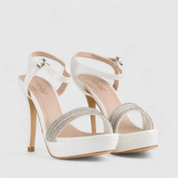 Bulbul Dress Evening High Heel Sandals White HAR004 Heels | familyshoecentre
