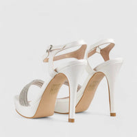 Bulbul Dress Evening High Heel Sandals White HAR004 Heels | familyshoecentre