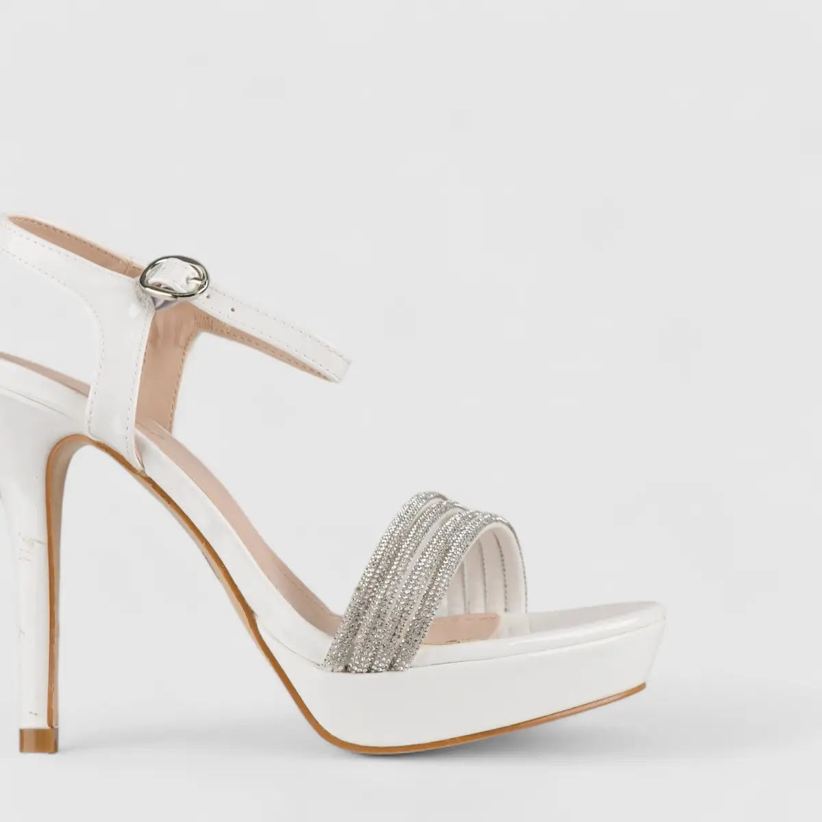 Bulbul Dress Evening High Heel Sandals White HAR004 Heels | familyshoecentre