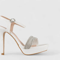 Bulbul Dress Evening High Heel Sandals White HAR004 Heels | familyshoecentre