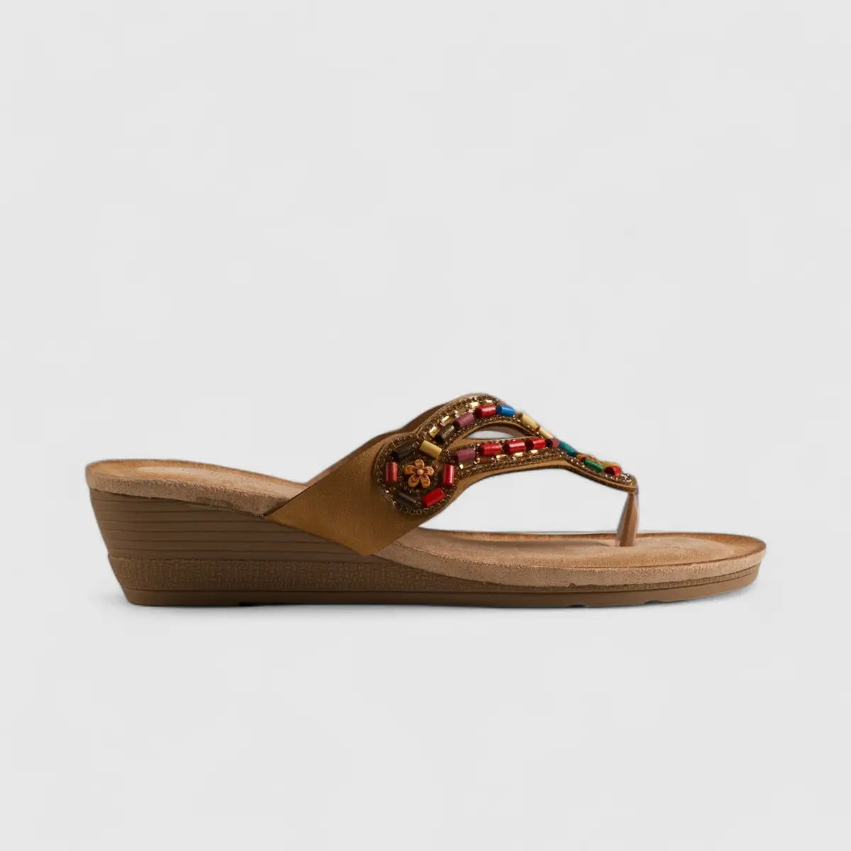 Bulbul Flat Bling Sandal Beige HAR018 Sandals | familyshoecentre