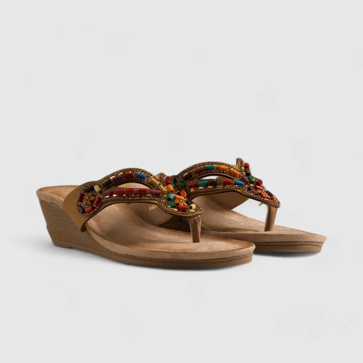 Bulbul Flat Bling Sandal Beige HAR018 Sandals | familyshoecentre