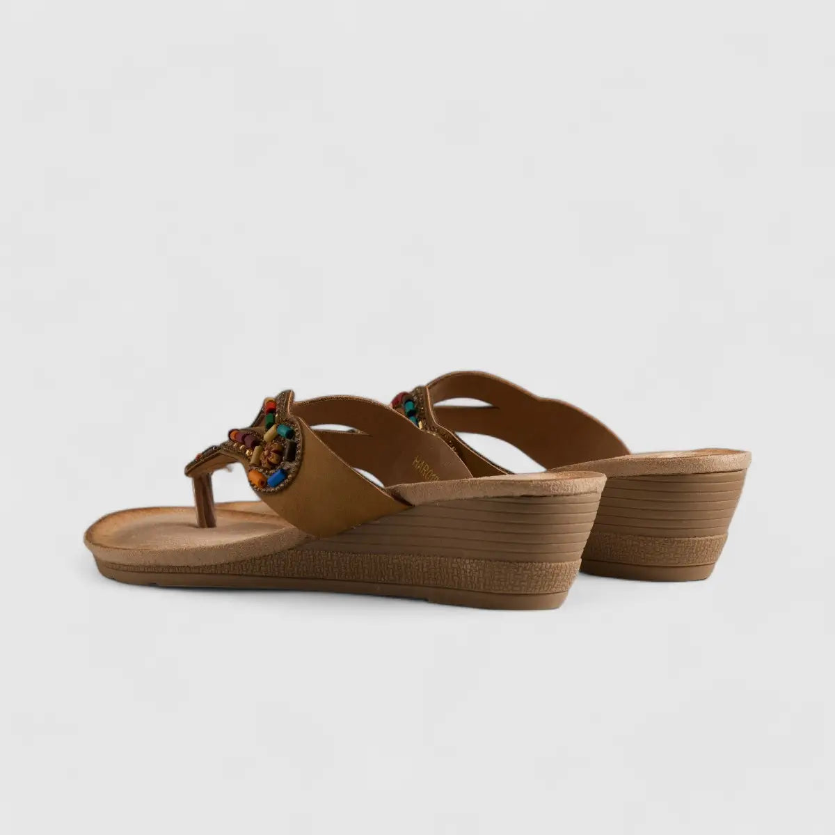 Bulbul Flat Bling Sandal Beige HAR018 Sandals | familyshoecentre