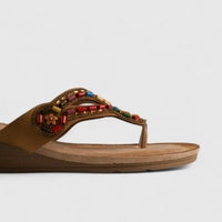 Bulbul Flat Bling Sandal Beige HAR018 Sandals | familyshoecentre