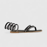 Bulbul Flat Bling Sandal Black LU002 Sandals | familyshoecentre