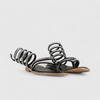 Bulbul Flat Bling Sandal Black LU002 Sandals | familyshoecentre