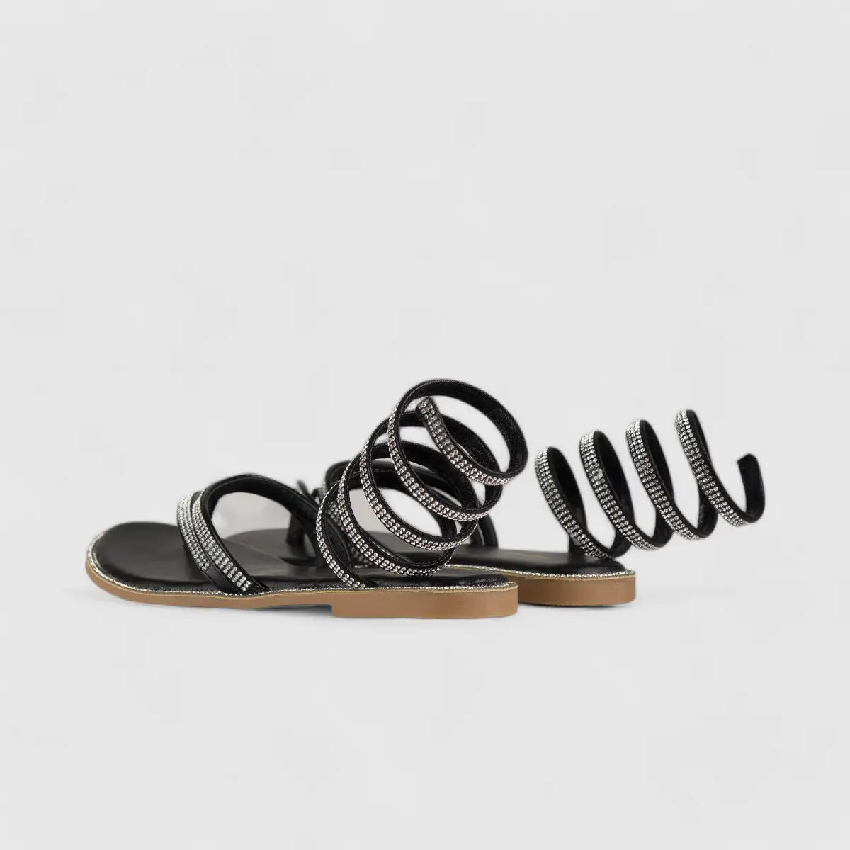 Bulbul Flat Bling Sandal Black LU002 Sandals | familyshoecentre