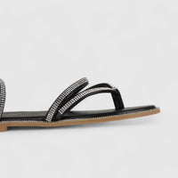 Bulbul Flat Bling Sandal Black LU002 Sandals | familyshoecentre