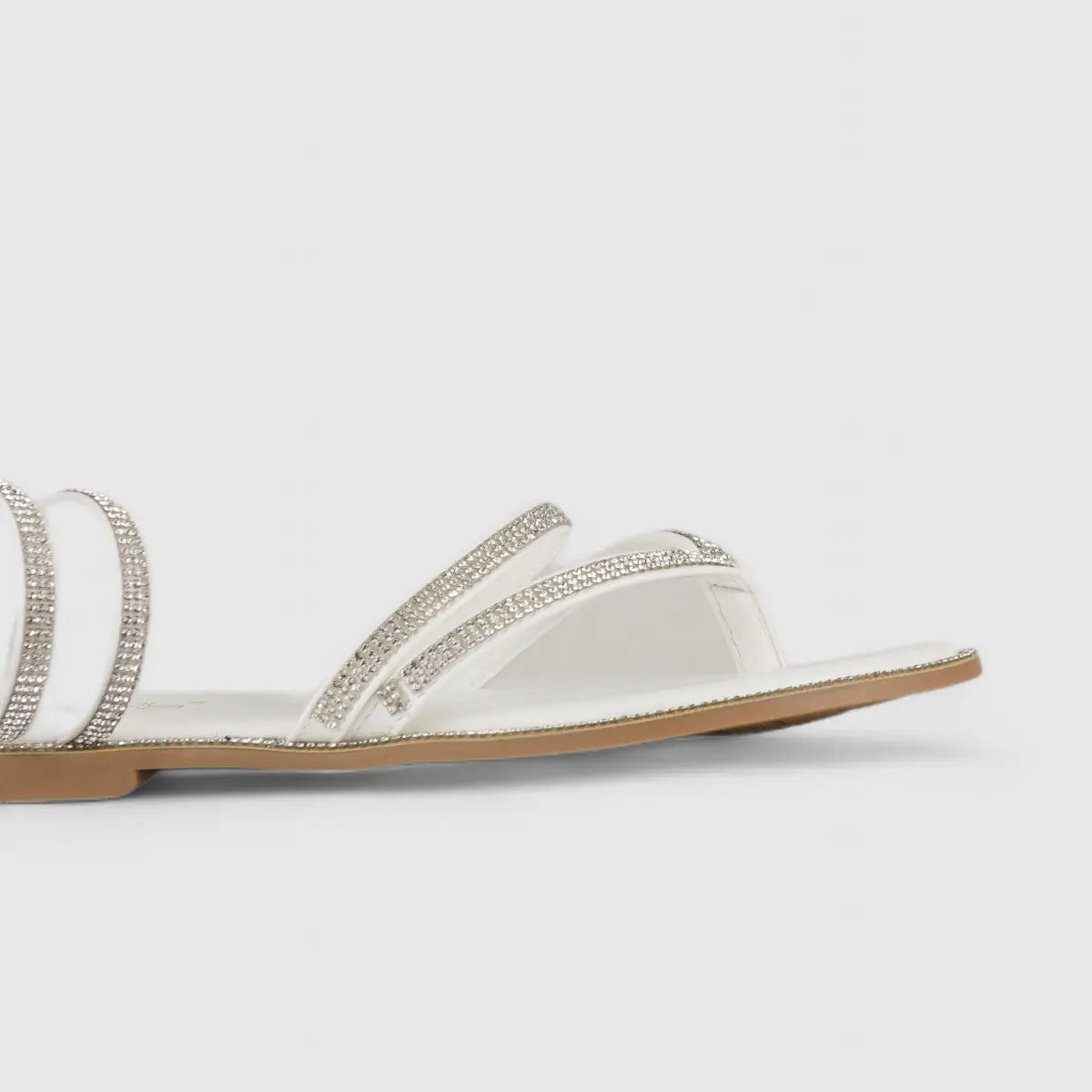 Bulbul Flat Bling Sandal White LU002 Sandals | familyshoecentre