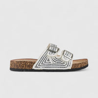 Bulbul Flat Bling Sandal White LU012 Sandals | familyshoecentre