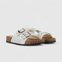 Bulbul Flat Bling Sandal White LU012 Sandals | familyshoecentre