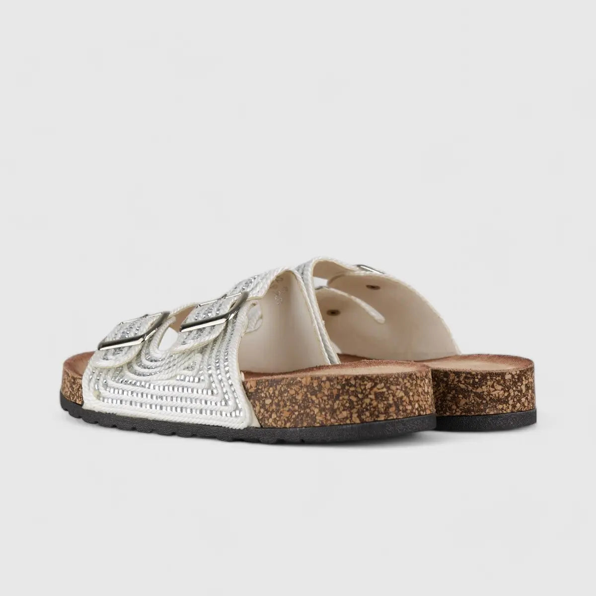 Bulbul Flat Bling Sandal White LU012 Sandals | familyshoecentre