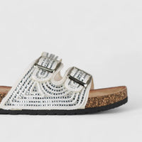 Bulbul Flat Bling Sandal White LU012 Sandals | familyshoecentre