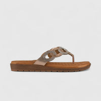 Bulbul Flat Bling Thong Sandal Beige HAR009 Sandals | familyshoecentre