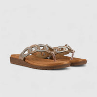 Bulbul Flat Bling Thong Sandal Beige HAR009 Sandals | familyshoecentre