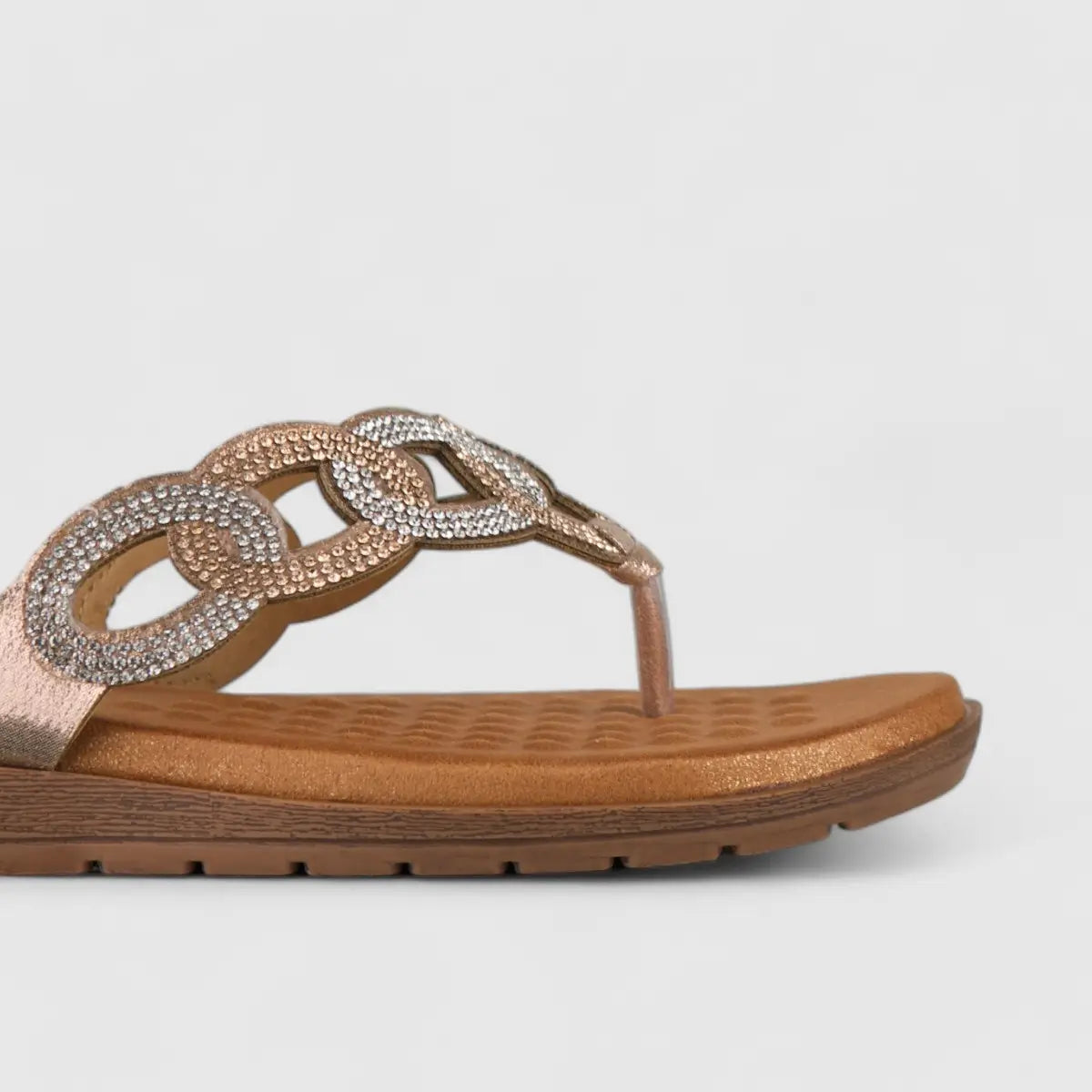 Bulbul Flat Bling Thong Sandal Beige HAR009 Sandals | familyshoecentre