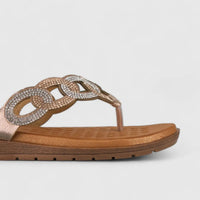 Bulbul Flat Bling Thong Sandal Beige HAR009 Sandals | familyshoecentre
