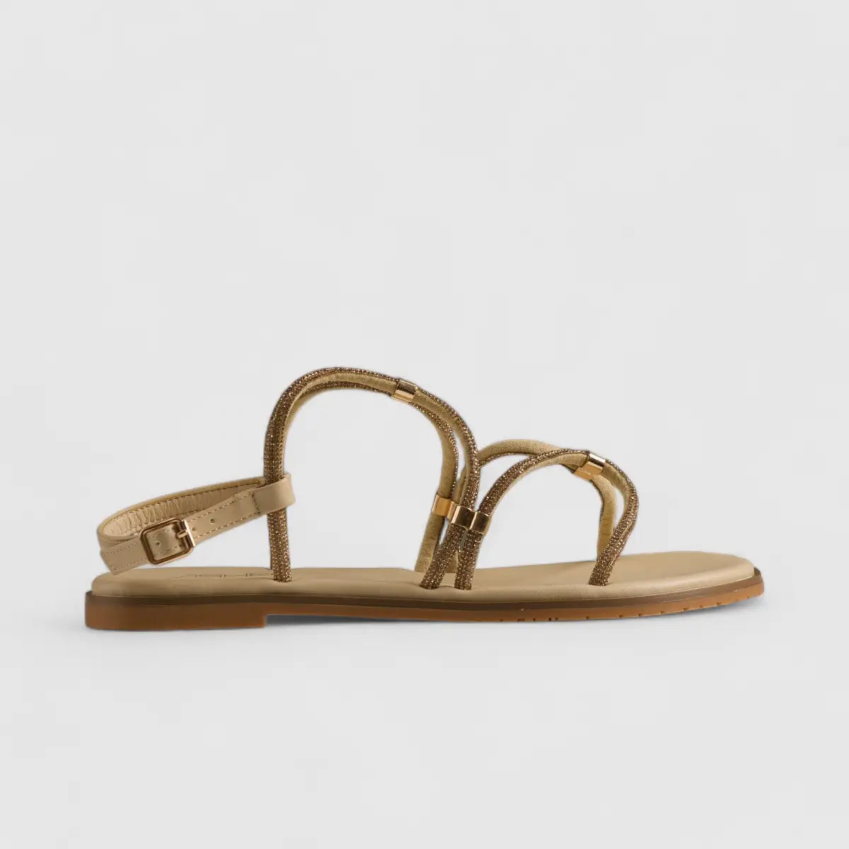Bulbul Flat Bling  Sandal Beige HAR014 Sandals | familyshoecentre