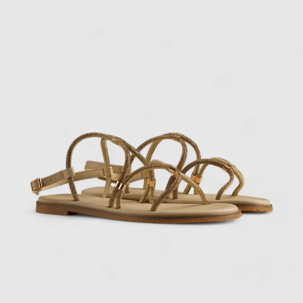 Bulbul Flat Bling  Sandal Beige HAR014 Sandals | familyshoecentre