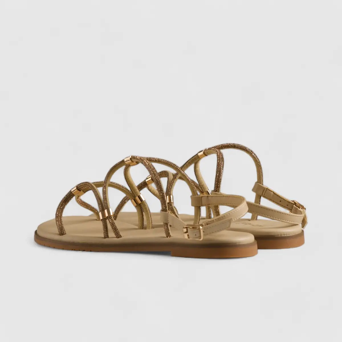 Bulbul Flat Bling  Sandal Beige HAR014 Sandals | familyshoecentre
