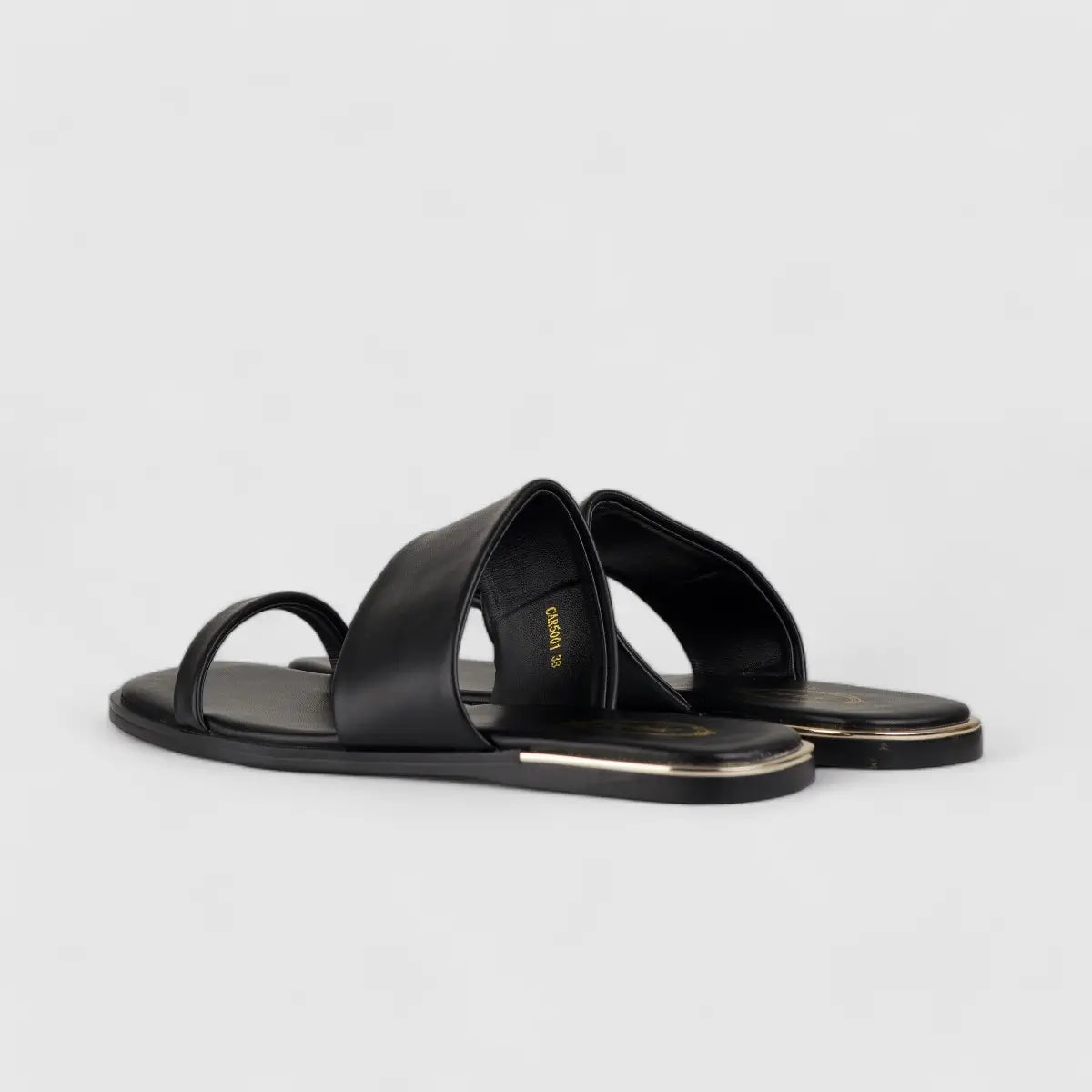 Bulbul Flat Sandal Black Car5001 Sandals | familyshoecentre