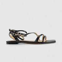 Bulbul Flat Sandal Black Car5004 Sandals | familyshoecentre