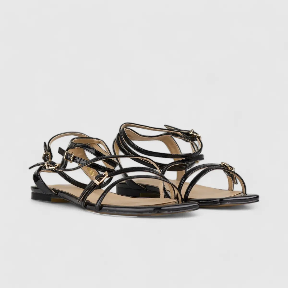 Bulbul Flat Sandal Black Car5004 Sandals | familyshoecentre