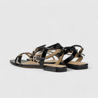 Bulbul Flat Sandal Black Car5004 Sandals | familyshoecentre