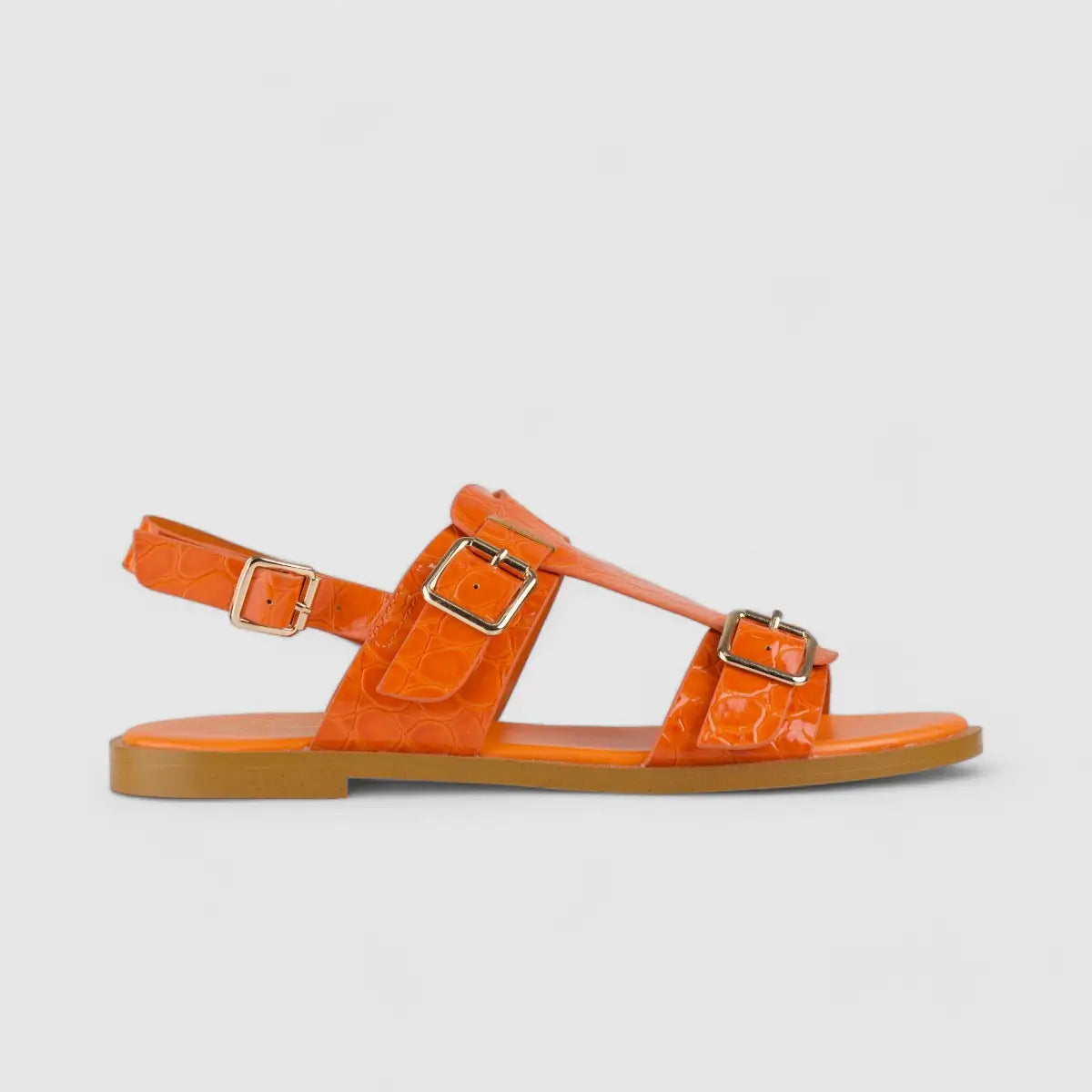 Bulbul Flat Sandal Orange Car5005 Sandals | familyshoecentre