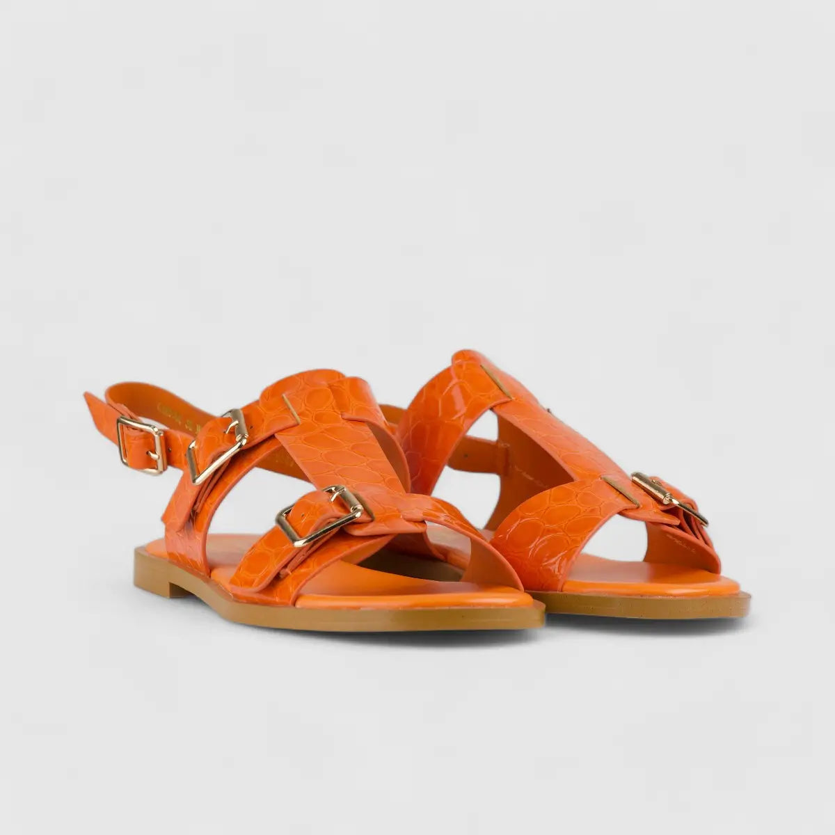 Bulbul Flat Sandal Orange Car5005 Sandals | familyshoecentre
