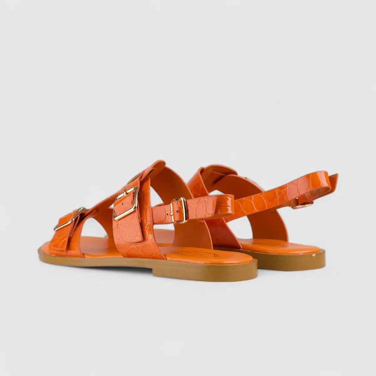 Bulbul Flat Sandal Orange Car5005 Sandals | familyshoecentre