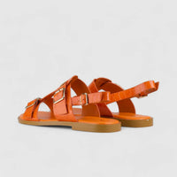 Bulbul Flat Sandal Orange Car5005 Sandals | familyshoecentre