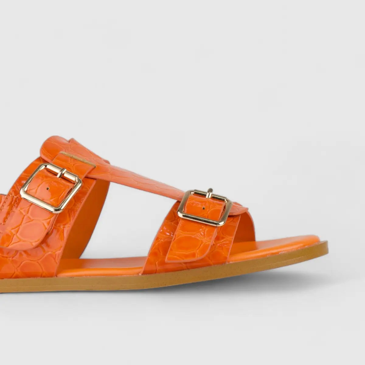 Bulbul Flat Sandal Orange Car5005 Sandals | familyshoecentre