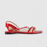 Bulbul Flat Sandal Red Car5003 Sandals | familyshoecentre
