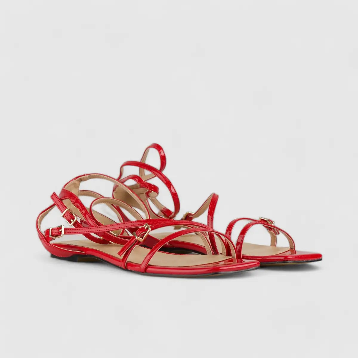 Bulbul Flat Sandal Red Car5003 Sandals | familyshoecentre