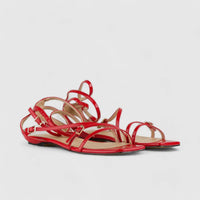 Bulbul Flat Sandal Red Car5003 Sandals | familyshoecentre