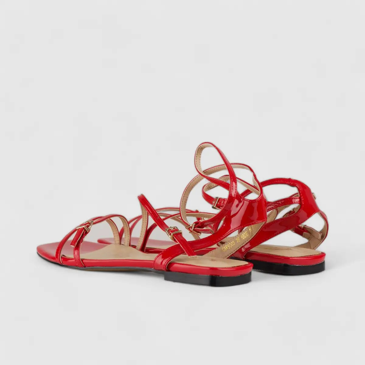 Bulbul Flat Sandal Red Car5003 Sandals | familyshoecentre