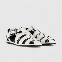 Bulbul Flat Sandal White Car5007 Sandals | familyshoecentre