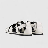 Bulbul Flat Sandal White Car5007 Sandals | familyshoecentre