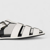 Bulbul Flat Sandal White Car5007 Sandals | familyshoecentre