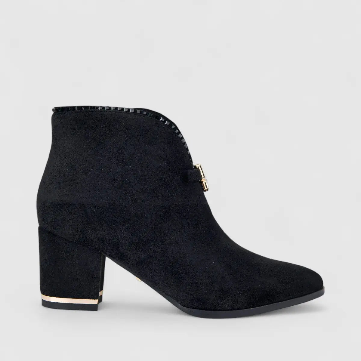Bulbul Ladies Block Heel Ankle Boot Black CAR26-8