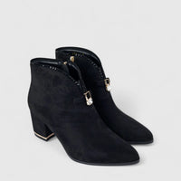 Bulbul Ladies Block Heel Ankle Boot Black CAR26-8