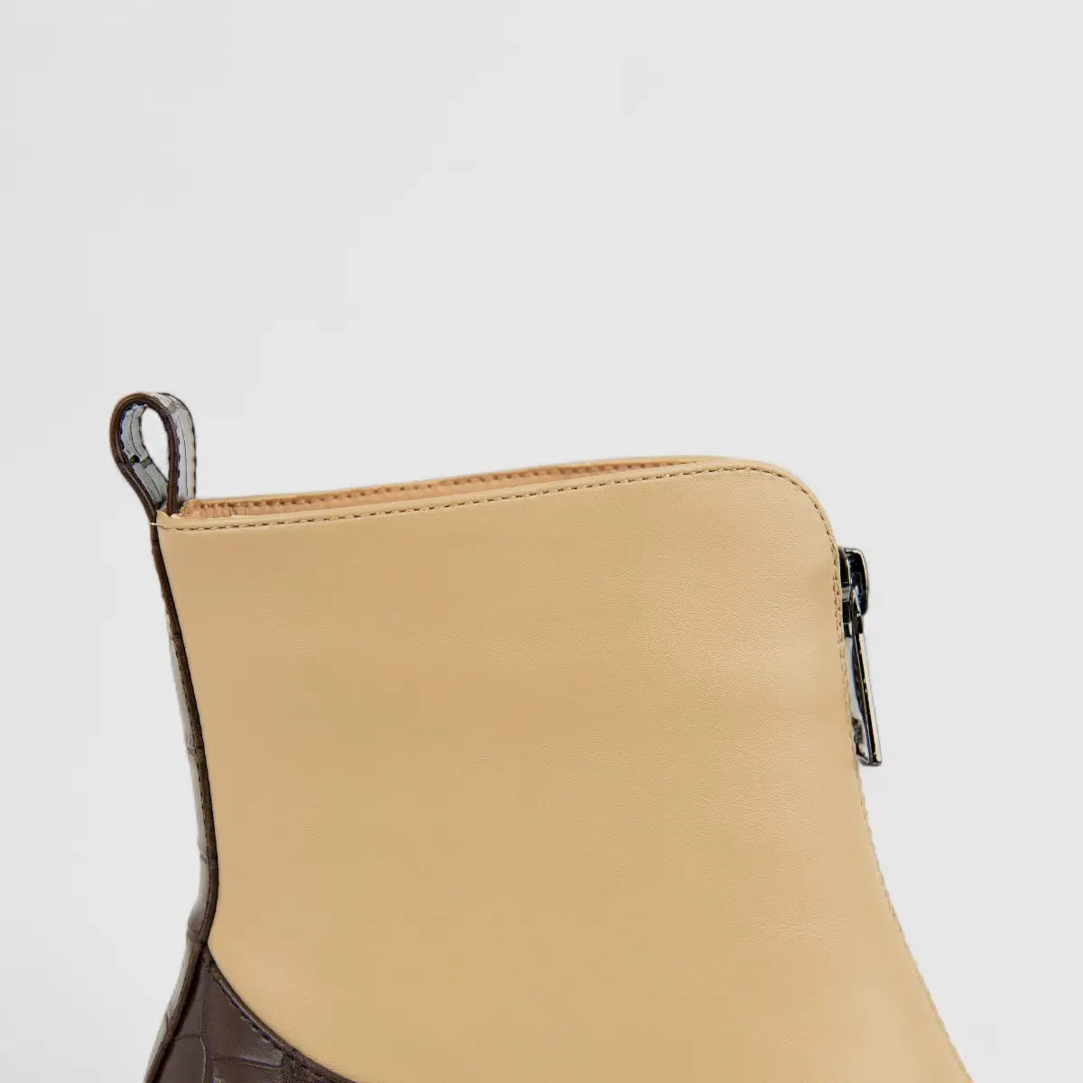 Bulbul Ladies Block Heel Ankle Boot Brown/Beige CAR26-5