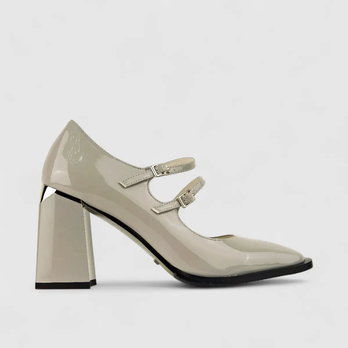 Bulbul Ladies Block Heel Shoe CAR-012 Grey