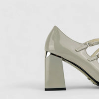 Bulbul Ladies Block Heel Shoe CAR-012 Grey