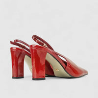 Bulbul Ladies Block Heel Sandal CAR-014 Red