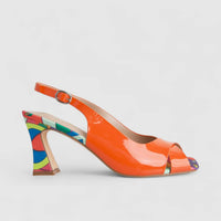 Bulbul Ladies Casual Block Heel Sandal Orange HAR063
